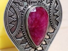 Pandantiv mare suedez din argint cu rubin